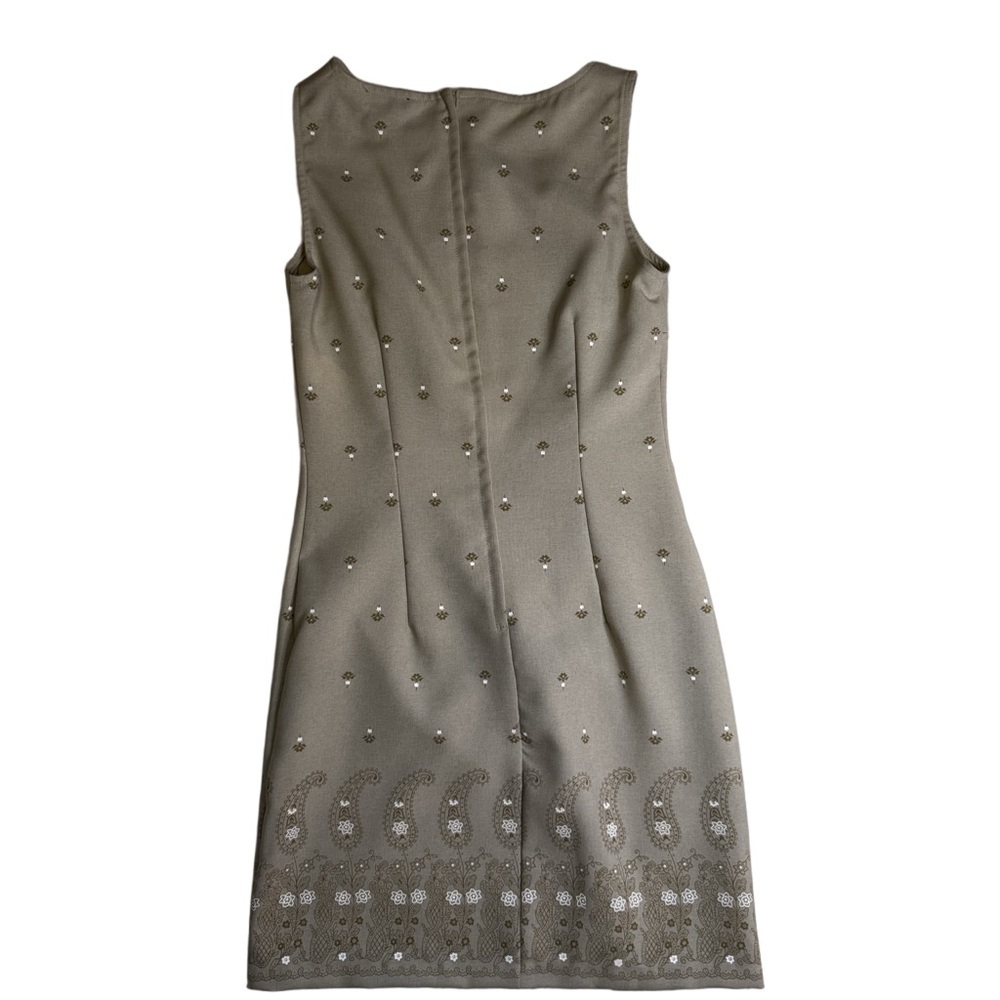 My Michelle Khaki Dress & Jacket Set Size 9/10 Sleeveless Dress Paisley Print - Picture 10 of 16